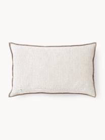 Housse de coussin en lin Blaine, 98 % lin, 2 % polyamide

Le lin est naturellement doté d'un toucher plutôt rugueux et d'un aspect froissé. Sa robustesse le rend résistant à l'abrasion et à l'usure

Le matériau est certifié STANDARD 100 OEKO-TEX®, 6457CIT, CITEVE, Tons beiges, larg. 30 x long. 50 cm