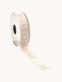 Geschenkband Textire, Polyester, Hellbeige, Goldfarben, B 3 x L 1500 cm