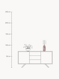 Mondgeblazen tafellamp Donia, Lampenkap: katoenen stof, Lampvoet: glas, mondgeblazen, Wit, rozetinten, Ø 22 x H 50 cm