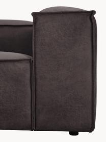 Canapé d'angle modulable en cuir recyclé Lennon, Cuir taupe, larg. 327 x prof. 180 cm, méridienne à gauche