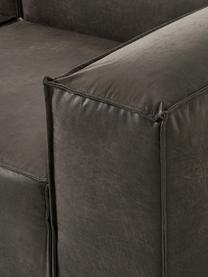Canapé d'angle modulable en cuir recyclé Lennon, Cuir taupe, larg. 327 x prof. 180 cm, méridienne à gauche