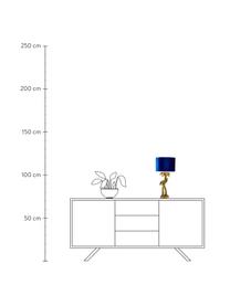 Lampe à poser décorative Monkey, Bleu, doré, Ø 23 x haut. 47 cm