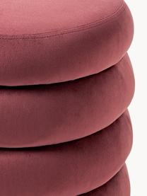 Pouf en velours avec rangement Alto, Velours rouge rouille, Ø 44 x haut. 48 cm