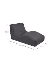 Fauteuil futon d'extérieur Wave, Anthracite, larg. 70 x prof. 125 cm