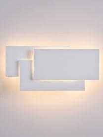LED-Wandleuchte Trame in rechteckiger Form, Gebrochenes Weiß, B 26 x H 12 cm
