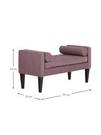 Panca con cuscino Mia, Rivestimento: 92% poliestere, 8% nylon, Gambe: legno di betulla vernicia, Rivestimento: prugna Gambe: nero, Larg. 115 x Alt. 61 cm