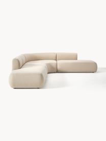 Modulares Ecksofa Sofia (4-Sitzer), Bezug: 100 % Polypropylen Der ho, Gestell: Fichtenholz, Spanplatte, , Füße: Kunststoff Das in diesem , Webstoff Hellbeige, B 385 x T 298 cm