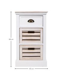 Cómoda Mario, Estructura: madera de paulownia, tabl, Blanco, beige, An 40 x Al 68 cm