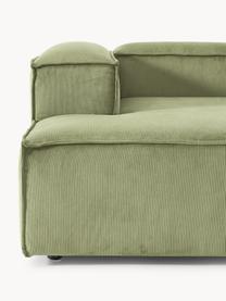 Modulární manšestrová rohová pohovka Lennon, Olivově zelená, Š 238 cm, H 180 cm, pravé rohové provedení