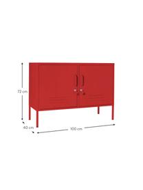 Aparador taquilla de metal The Lowdown, Acero con pintura en polvo, Rojo, An 100 x Al 72 cm
