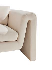Fauteuil lounge en velours Mika, Velours beige, larg. 105 x prof. 88 cm