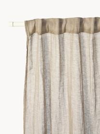 Cortinas semitransparentes con multibanda Ellen, 2 uds., 100% lino, Beige, An 115 x L 250 cm