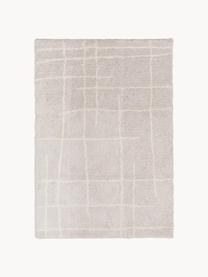 Flauschiger Hochflor-Teppich Amelie, handgetuftet, Flor: 100 % Polyester, Beige, Cremeweiß, B 160 x L 230 cm (Größe M)