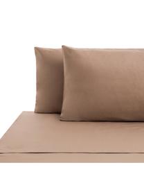 Set lenzuola taupe in cotone ranforce Lenare, Fronte e retro: taupe, 150 x 290 cm + 1 federa 50 x 80 cm