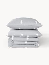 Funda nórdica de franela X-mas Tree, Gris claro, blanco, Cama 90 cm (155 x 220 cm)