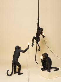 Design outdoor tafellamp Monkey met stekker, Lamp: kunsthars, Zwart, B 46 x H 54 cm