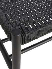 Banco de madera Ellan, Estructura: madera de roble maciza, Asiento: cuerda de papel, Negro, An 110 x Al 45 cm