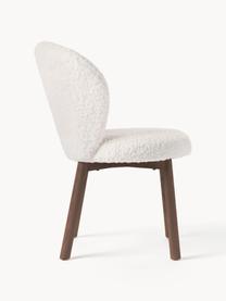 Čalouněná židle Serena, Bílá, jasanové dřevo hnědě lakované, Š 56 cm, H 64 cm