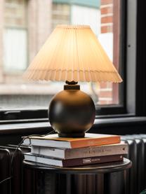 Keramik-Tischlampe Vivid mit Plissee-Schirm, Lampenschirm: 100% Baumwolle, Lampenfuß: Keramik, Schwarz, Ø 36 x H 40 cm