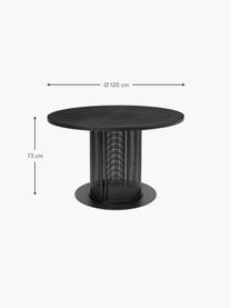 Mesa de comedor redonda para exterior Bauhaus, Acero con pintura en polvo, Negro, Ø 120 x Al 73 cm