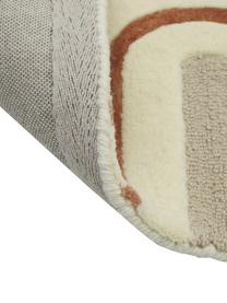 Handgetufteter Wollteppich Arne, Flor: Wolle, Beige, Terrakotta, Cremeweiß, B 80 x L 150 cm (Größe XS)
