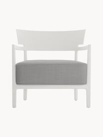 Fauteuil de jardin Cara, Tissu gris, blanc, larg. 68 x prof. 67 cm