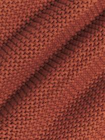 Housse de coussin tricotée en coton bio rouge rouille Adalyn, 100 % coton bio, certifié GOTS, Rouge, larg. 30 x long. 50 cm