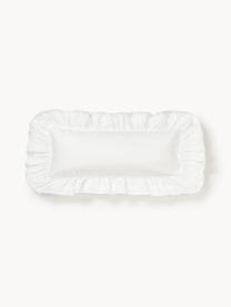 Funda de almohada de algodón con volantes Louane, Blanco, An 45 x L 110 cm