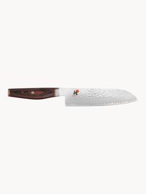 Nóż Santoku Miyabi, Odcienie srebrnego, ciemne drewno naturalne, D 32 cm