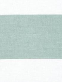 Funda de almohada de algodón Lorena, Verde salvia, blanco, An 45 x L 110 cm