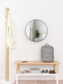 Specchio rotondo da parete con mensola Cirko, Cornice: metallo rivestito, Superficie dello specchio: lastra di vetro, Nero, Ø 51 cm