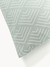 Taie d'oreiller en coton avec motif graphique Milano, Vert sauge, larg. 50 x long. 70 cm