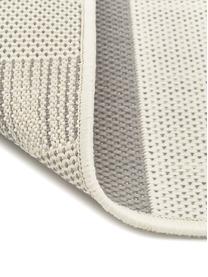 Gestreept in- & outdoor vloerkleed Axa, 86% polypropyleen, 14% polyester, Off White, lichtgrijs, B 80 x L 150 cm (maat XS)