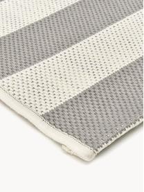 Tapis d'extérieur à jeu de rayures Axa, 86 % polypropylène, 14 % polyester, Blanc cassé, gris clair, larg. 80 x long. 150 cm (taille XS)