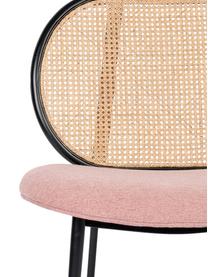 Loungefauteuil Spike met Weens vlechtwerk, Bekleding: polyester 100.000 cyclito, Poten: gepoedercoat metaal, Beige, roze, B 79 x D 70 cm