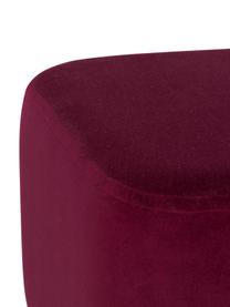 Pouf in velluto Harper, Rivestimento: velluto, Gambe: metallo verniciato a polv, Rosso scuro, oro, Larg. 46 x Alt. 44 cm