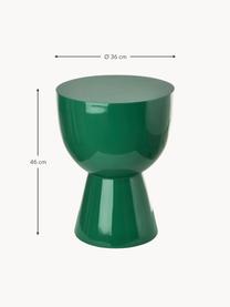 Tavolino rotondo Tam Tam, Plastica laccata, Verde scuro, Ø 36 x Alt. 46 cm