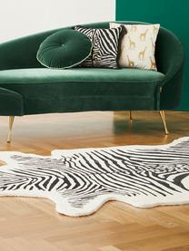 Tapis en laine noir tufté main Savanna Zebra, Noir, blanc crème, larg. 160 x long. 200 cm