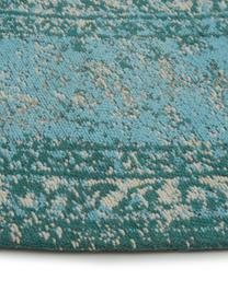 Tapis rond vintage turquoise Palermo, Tons bleus, Ø 150 cm (taille M)