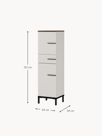 Bad-Midischrank Elisa, B 34 cm, Oberfläche: Spanplatte mit Melaminhar, Korpus: Spanplatte, melaminbeschi, Off White, Dunkles Holz, B 34 x H 123 cm