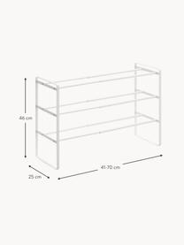 Uitschuifbaar schoenenkast Frame, Gepoedercoat staal, Wit, B 41-70 x H 46 cm