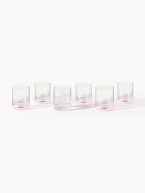 Vasos artesanales Kiosk, 6 uds., Vidrio, Rosa claro, Ø 8 x Al 10 cm, 380 ml