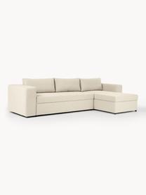 Grosses Schlafsofa Noah (4-Sitzer) mit Stauraum, Bezug: Polyester Der strapazierf, Gestell: Massives Buchennholz, FSC, Webstoff Hellbeige, B 343 x T 180 cm, Eckteil links