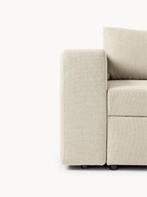 Grosses Schlafsofa Noah (4-Sitzer) mit Stauraum, Bezug: Polyester Der strapazierf, Gestell: Massives Buchennholz, FSC, Webstoff Hellbeige, B 343 x T 180 cm, Eckteil links