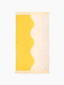 Plážová osuška Holiday, 100 % bavlna, Svetlobéžová, slnečná žltá, Š 80 x D 168 cm