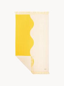 Telo mare Holiday, 100% cotone, Beige chiaro, giallo acceso, Larg. 80 x Lung. 168 cm