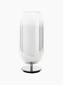 Mondgeblazen tafellamp Gople, verschillende formaten, Lampenkap: mondgeblazen glas, Zilverkleurig, Ø 21 x H 49 cm