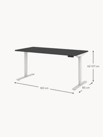 Höhenverstellbarer Schreibtisch Y-Line, Gestell: Metall, pulverbeschichtet, Tischplatte: Spanplatte, melaminharzbe, Anthrazit, Weiß, B 160 x T 80 cm