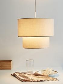 Lámpara de techo Soft Shine, Pantalla: tela, Anclaje: metal recubierto, Cable: cubierto en tela, Beige, Ø 32 x Al 25 cm