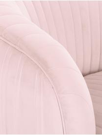 Fluwelen fauteuil Cara in roze, Bekleding: fluweel (polyester), Frame: massief berkenhout, spaan, Poten: gecoat metaal, Fluweel lichtroze, 81 x 78 cm